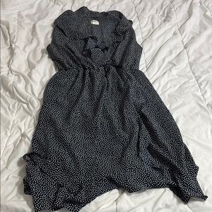 Motherhood Maternity blue V-neck Long Sleeve Sundress